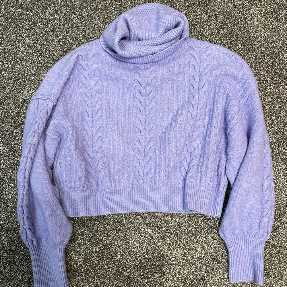 Wild Fable Lavender Cable Knit Turtleneck Sweater